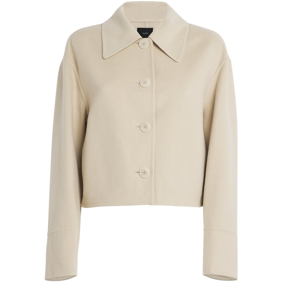 Beige Wool-Silk Rollet Jacket