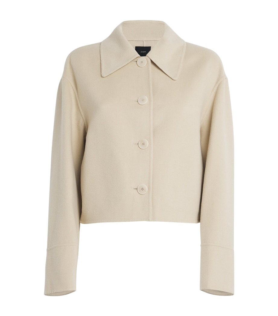 Beige Wool-Silk Rollet Jacket