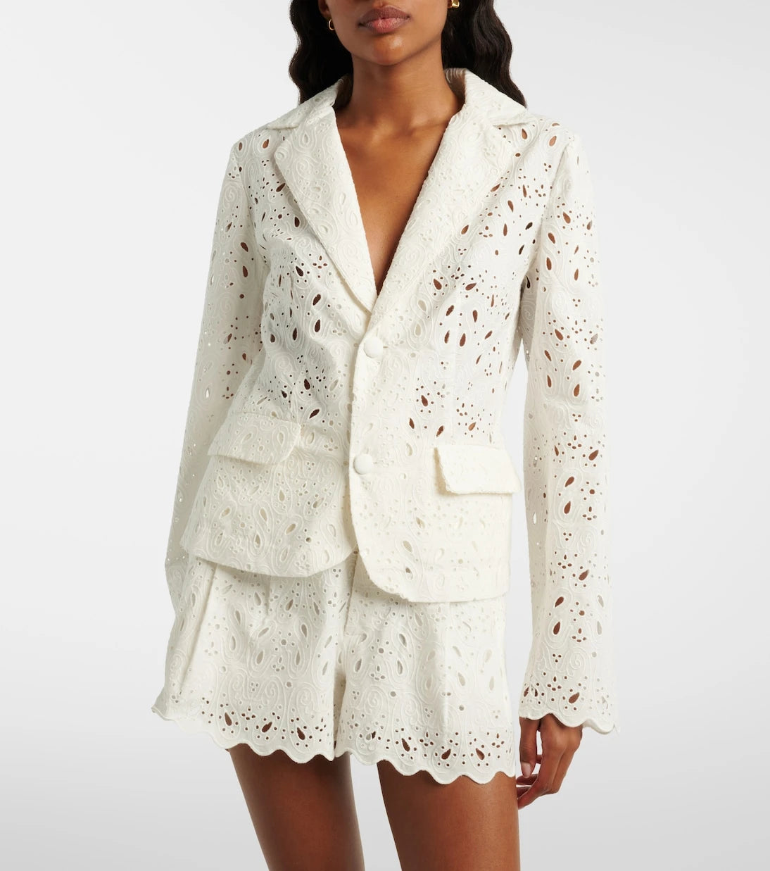 Frame - Paisley broderie anglaise cotton blazer
