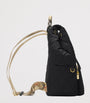 Black Quilted Horseshoe Backpack
