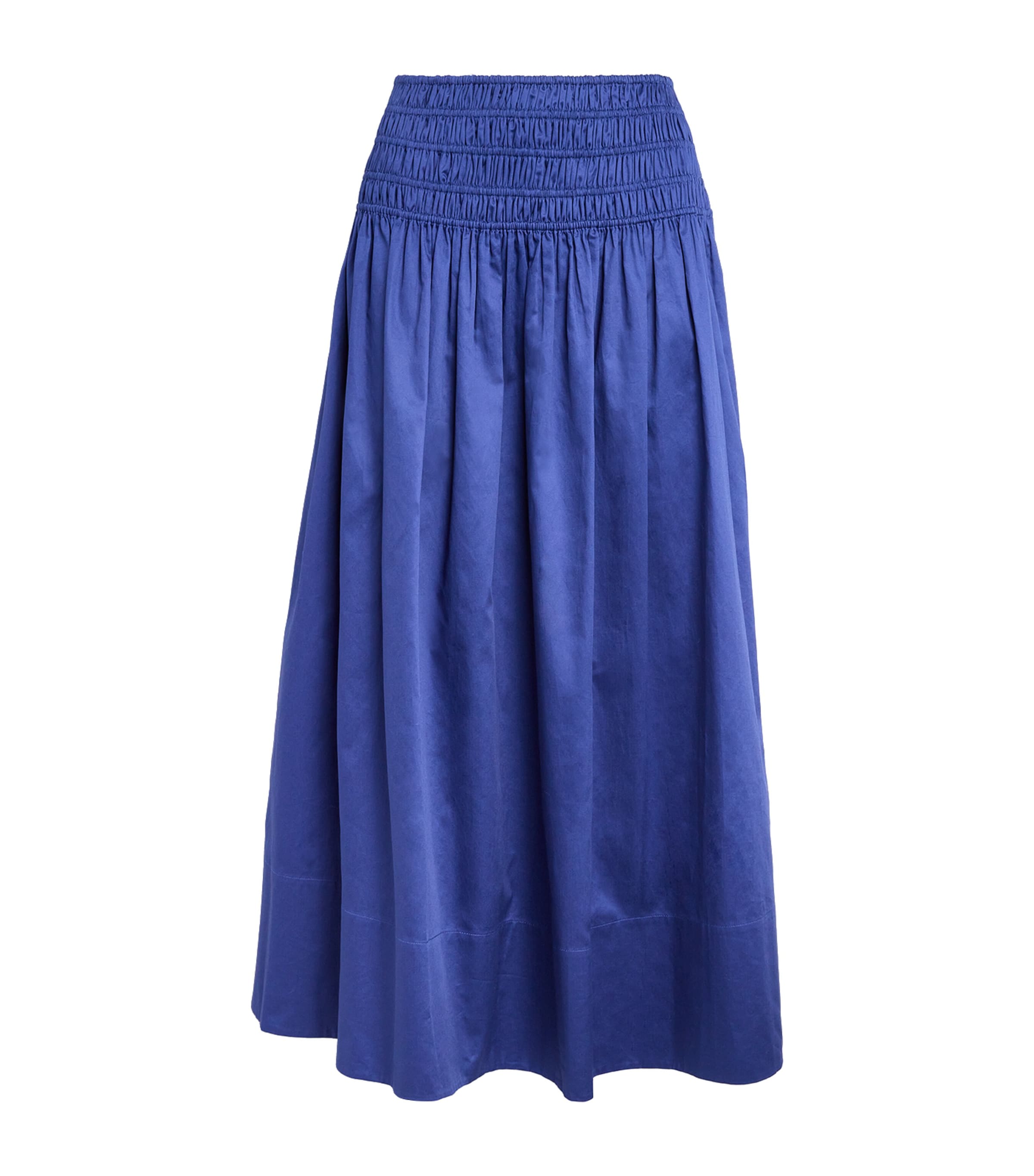 Blue Silk Isaak Midi Skirt