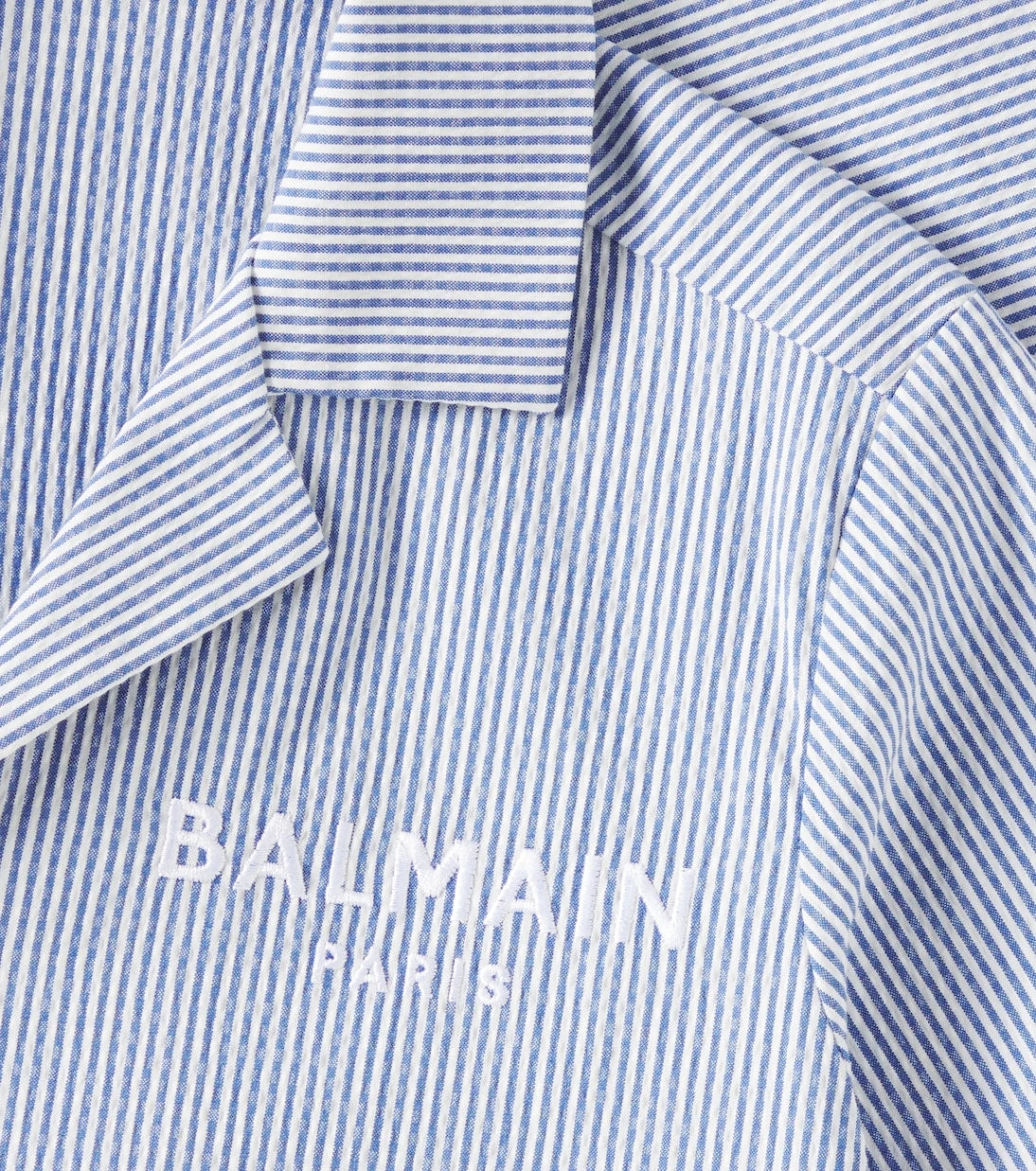 Balmain Kids - Logo pinstripe cotton-blend shirt