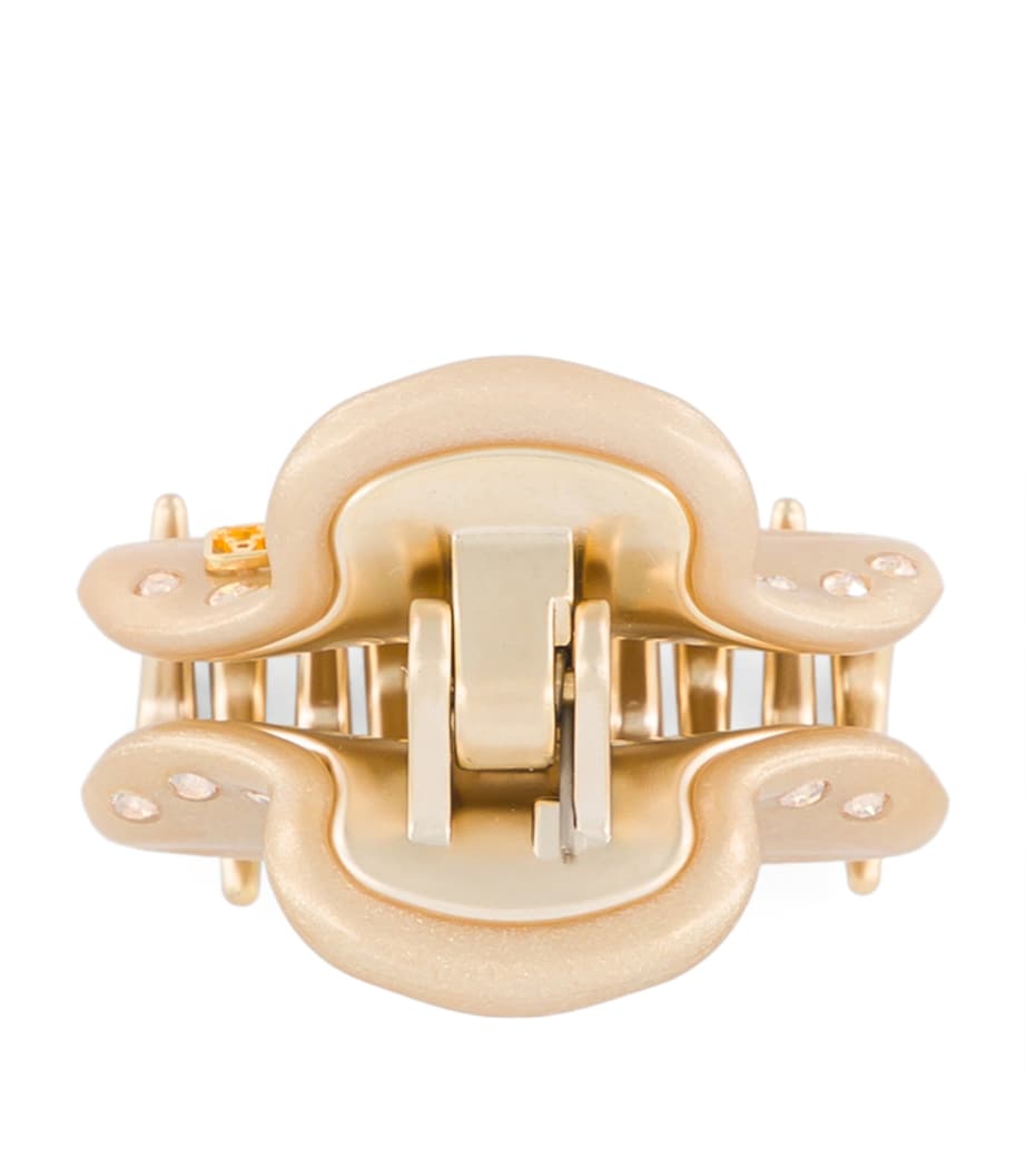 Gold-Plated Crystal-Embellished Claw Hair Clip