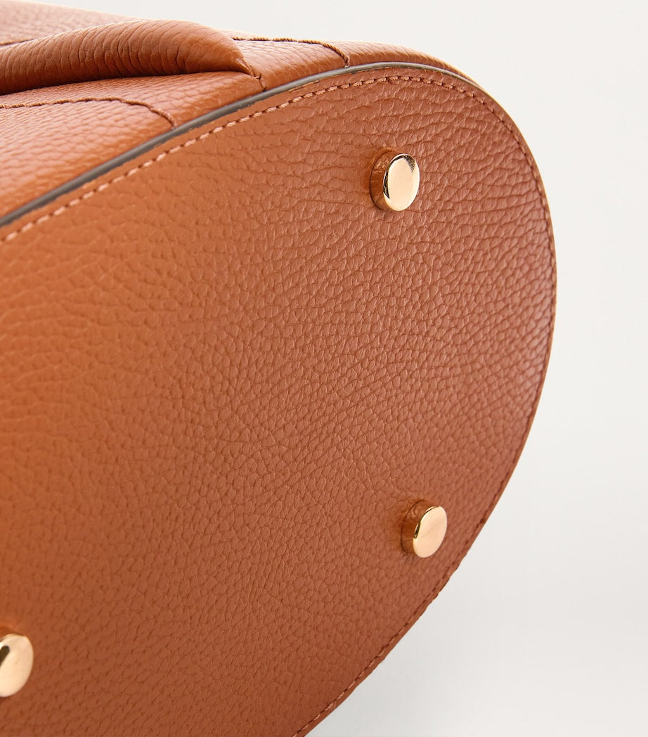 Tan Leather Rope Tote Bag