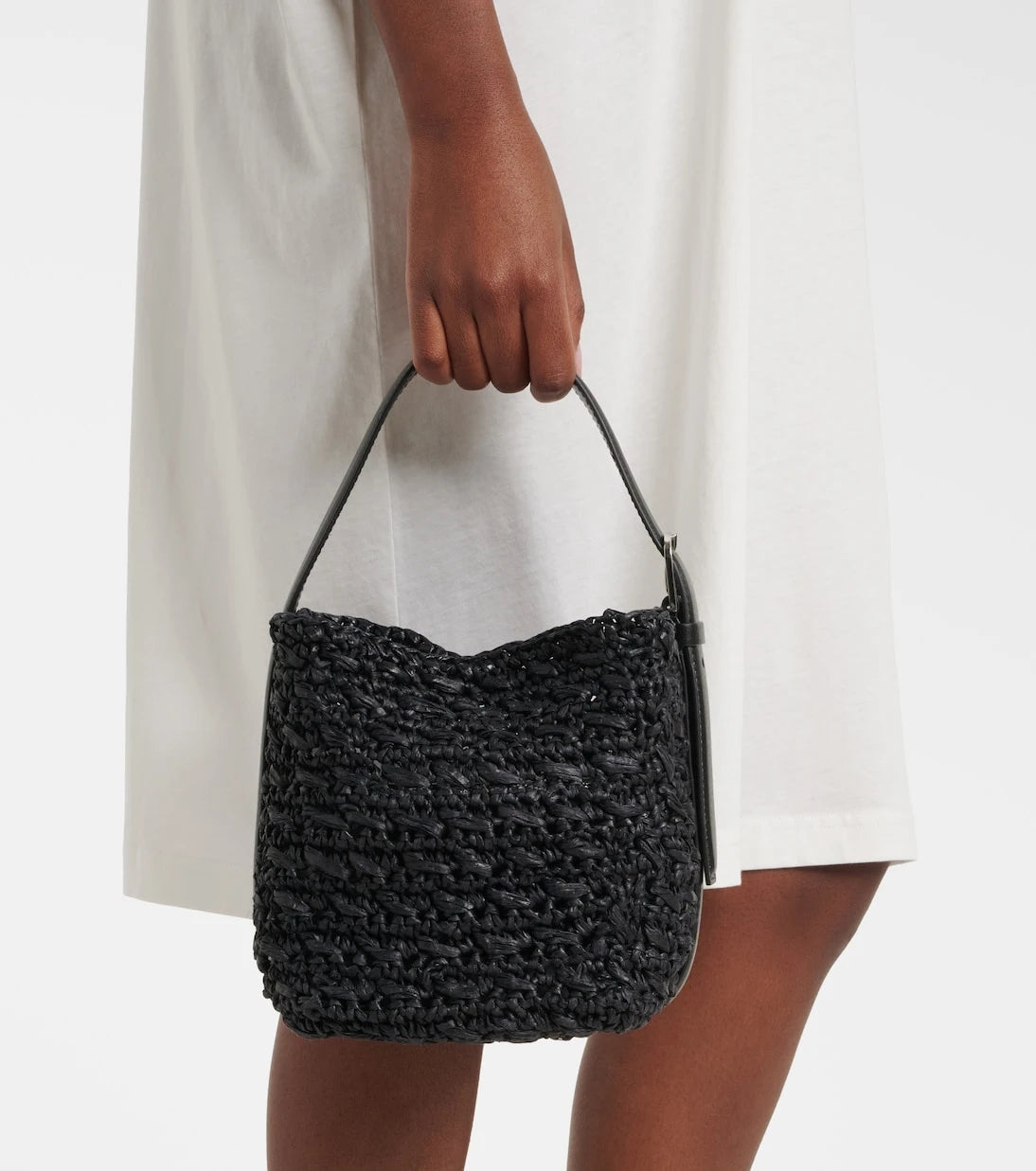 Toteme - Belted Small raffia tote bag