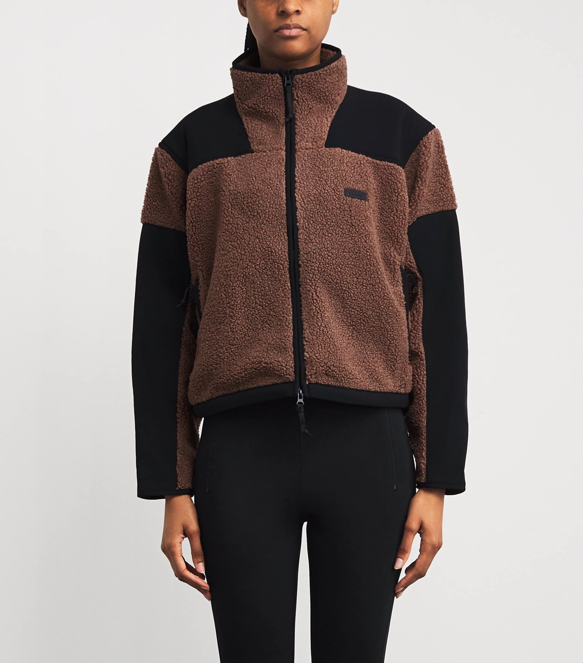 Teddy Boxy Zip-Up Jacket UMBER