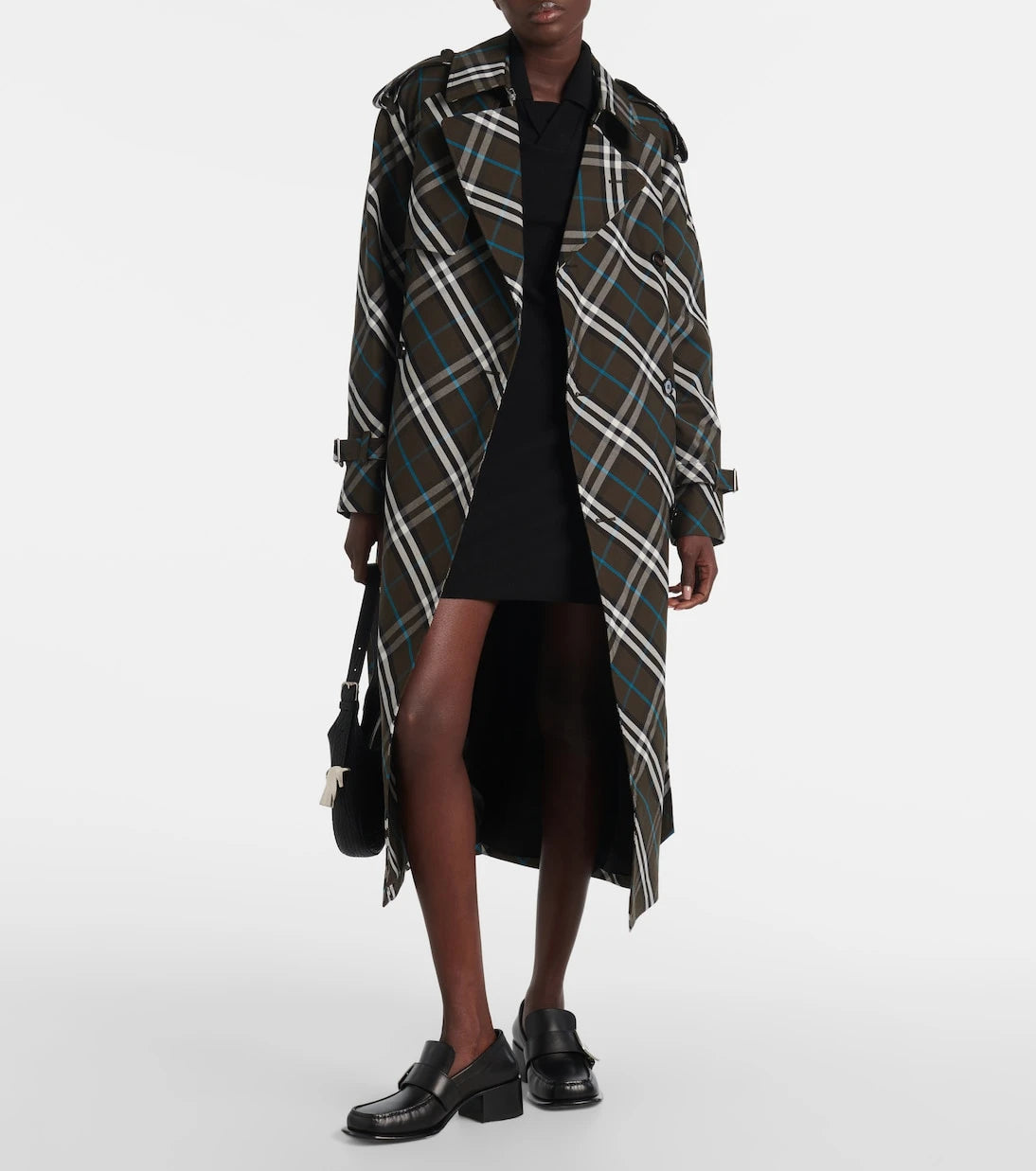 Burberry - معطف الترنش بتصميم مربعات بربري