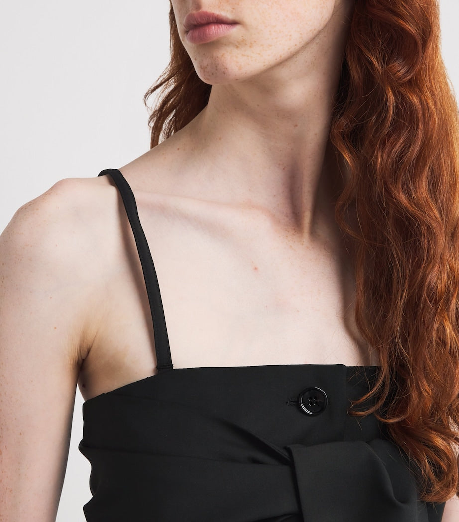 Black Virgin Wool Strapless Waistcoat