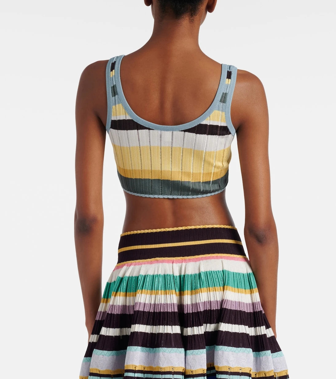 Alaïa - Striped cropped tank top