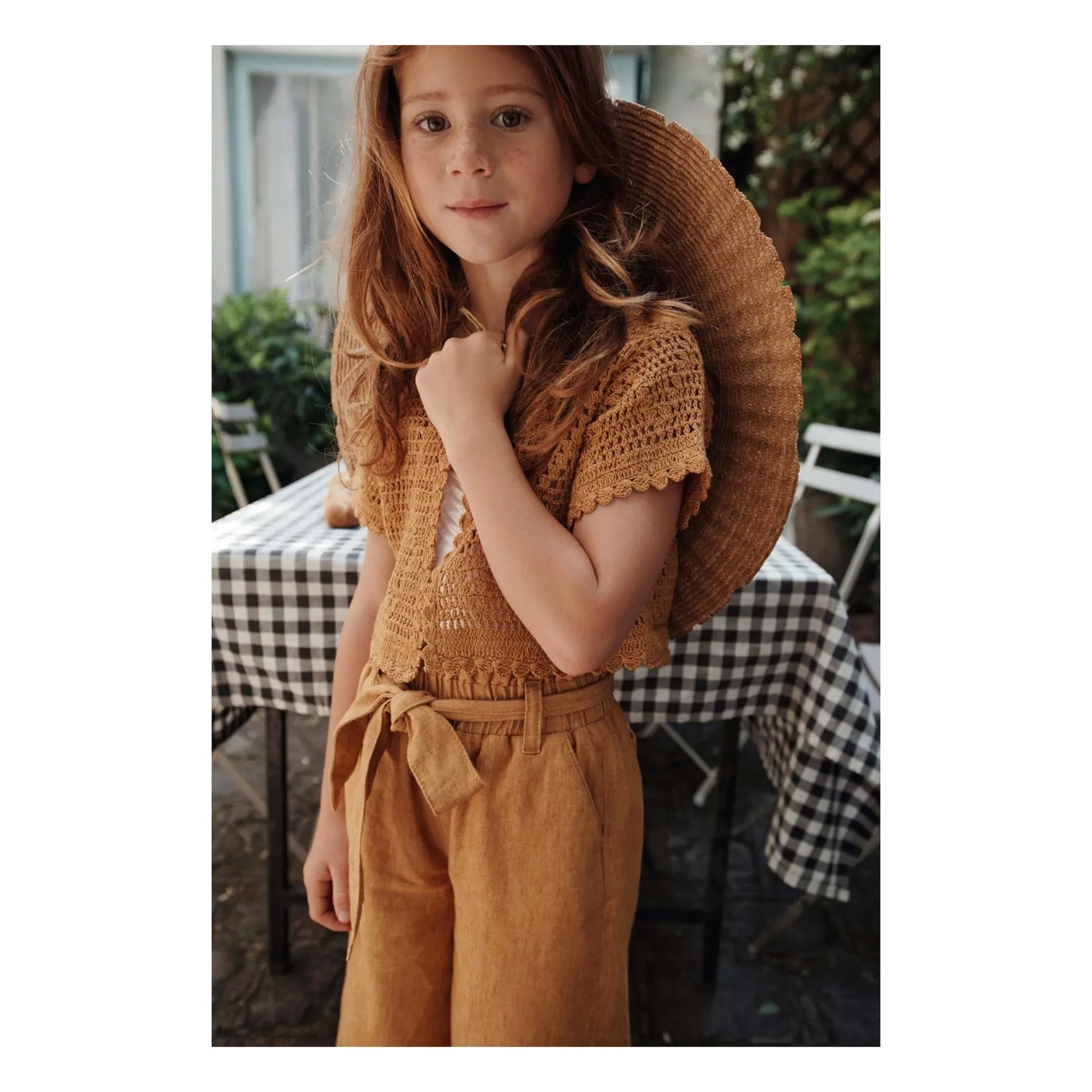 Emile et Ida - Crochet Short Sleeve Vest | Mustard
