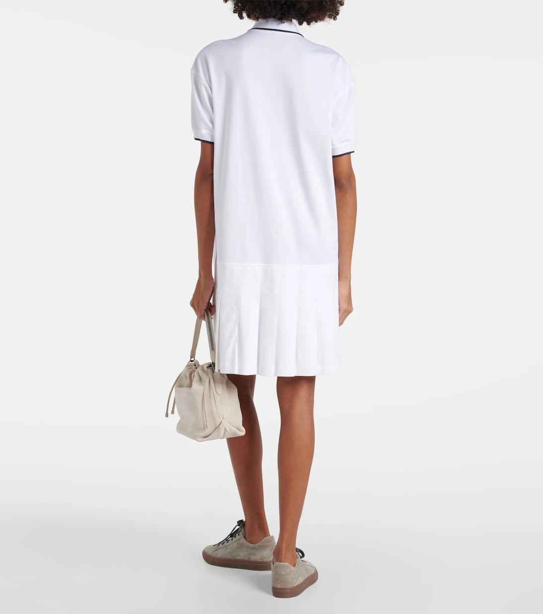 Brunello Cucinelli - Pleated cotton polo dress