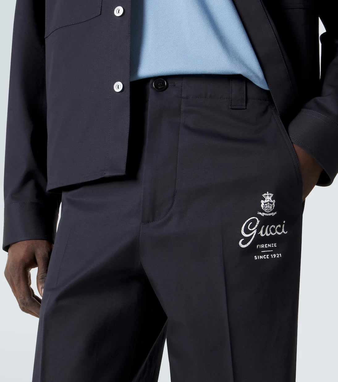Gucci - Printed cotton twill straight pants