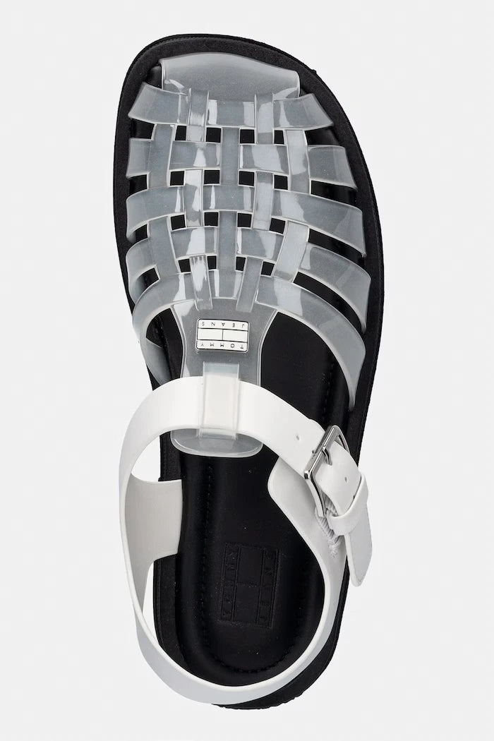 Tommy Jeans açık topuklu sandalet ayakkabı kadın TJW JELLY FISHERMAN SANDAL