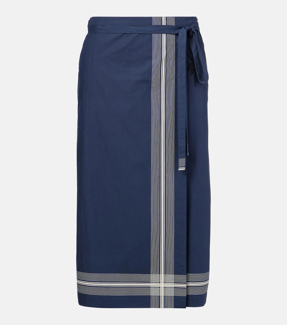 Vince - Striped cotton wrap skirt