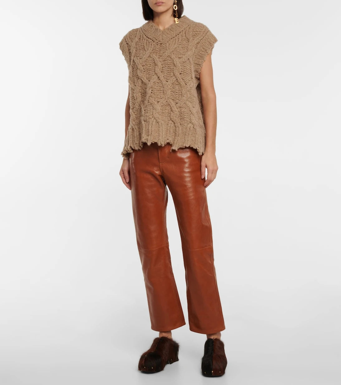 Acne Studios - High-rise straight leather pants