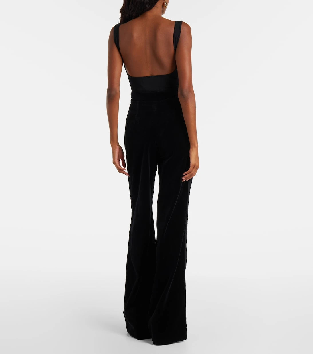Costarellos - Cotton velvet wide-leg pants