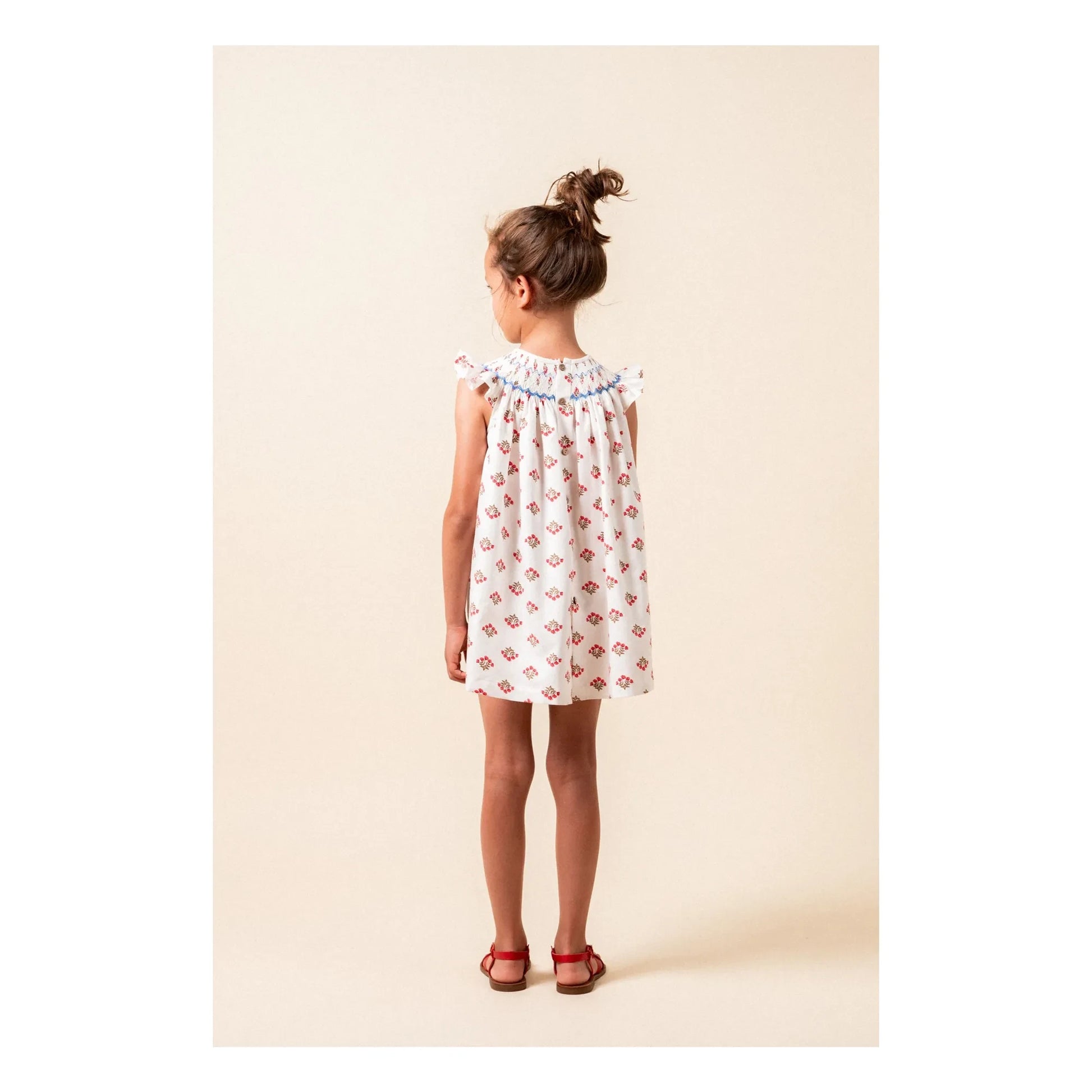 birinit - Monzón Organic Cotton Smocked Dress | White