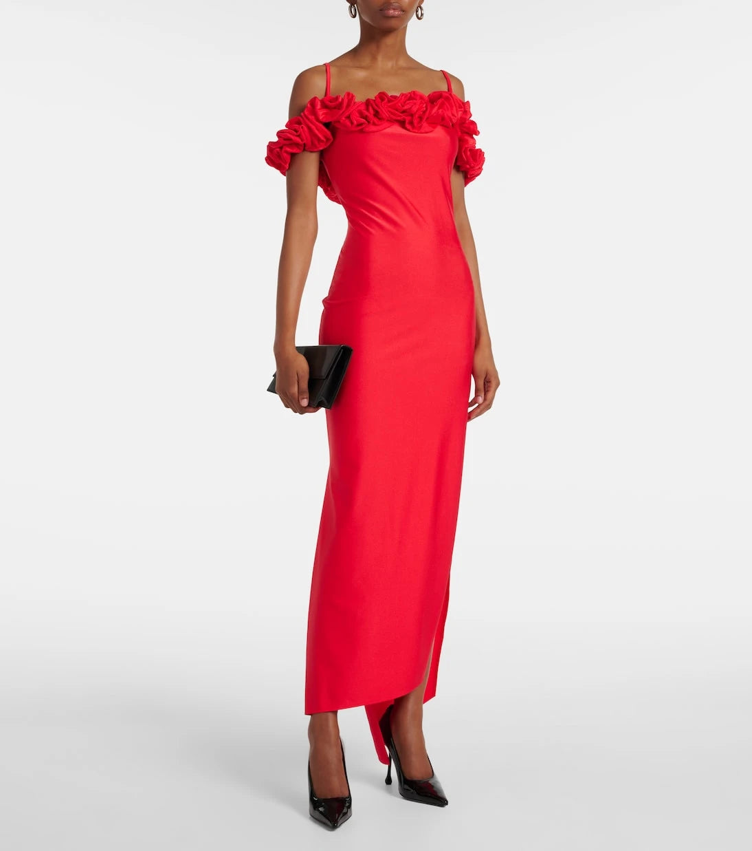Coperni - Floral-appliqué jersey gown