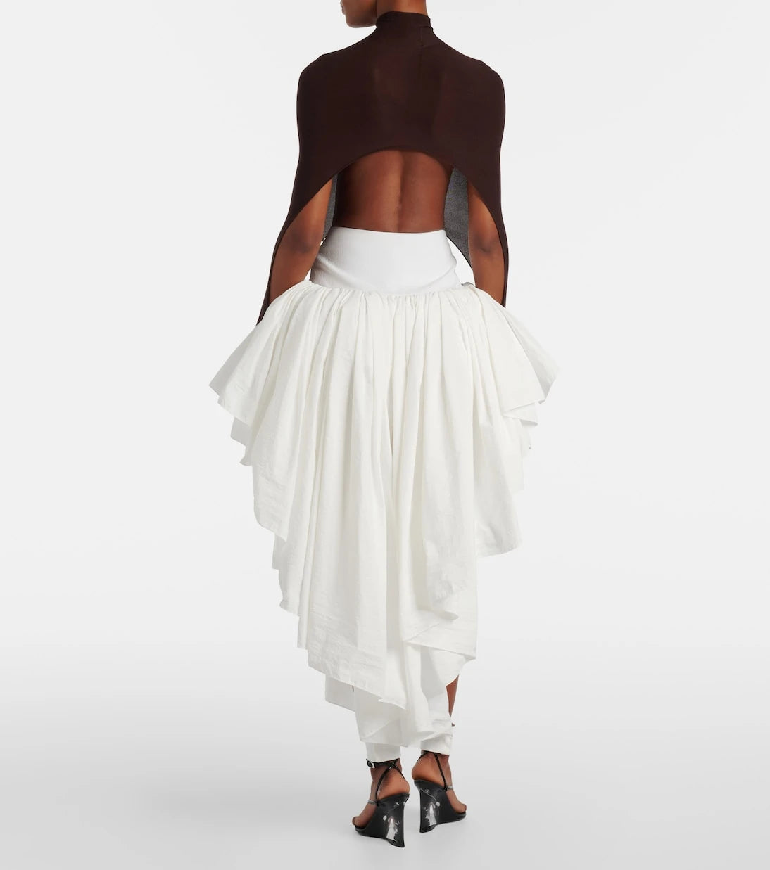 Alaïa - تنورة ميدي غير متناظرة ذات ثنيات
