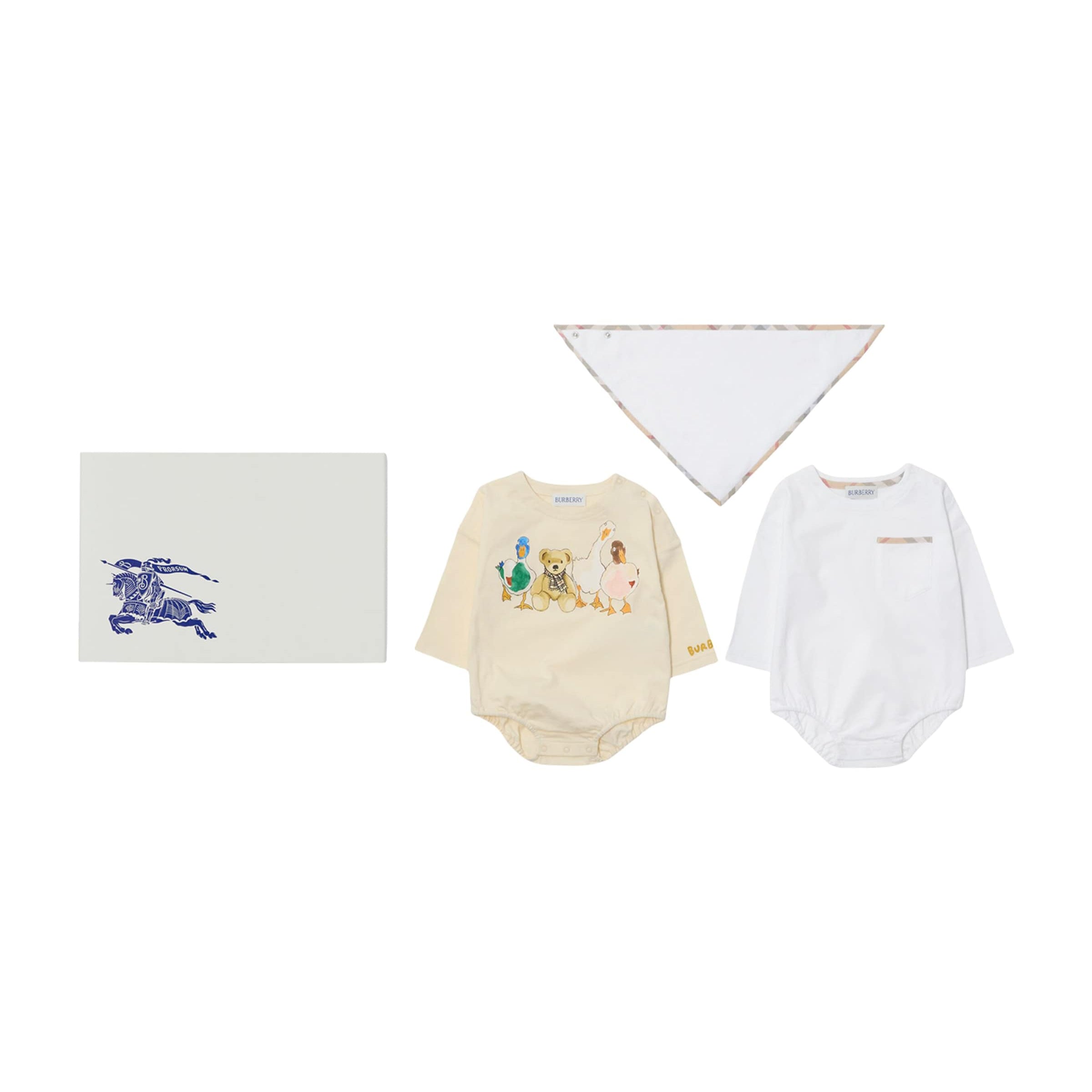Burberry Kids 2 Bodysuits and Bib Gift Set (1-18 Months)