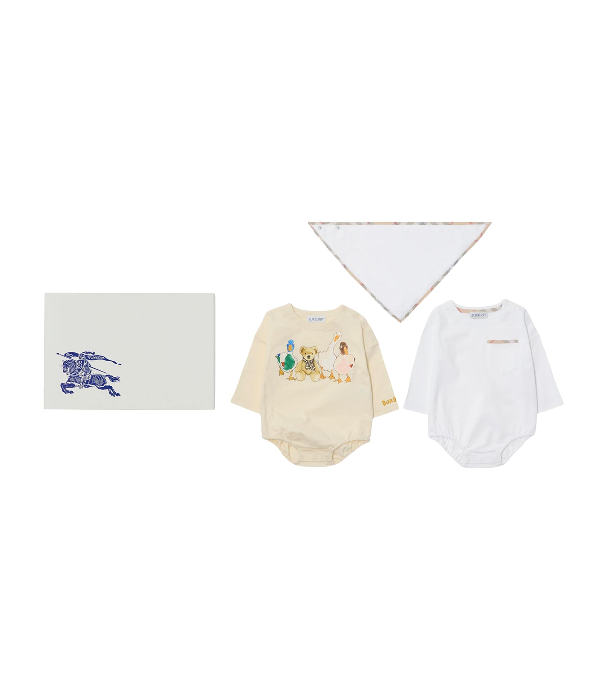 Burberry Kids 2 Bodysuits and Bib Gift Set (1-18 Months)