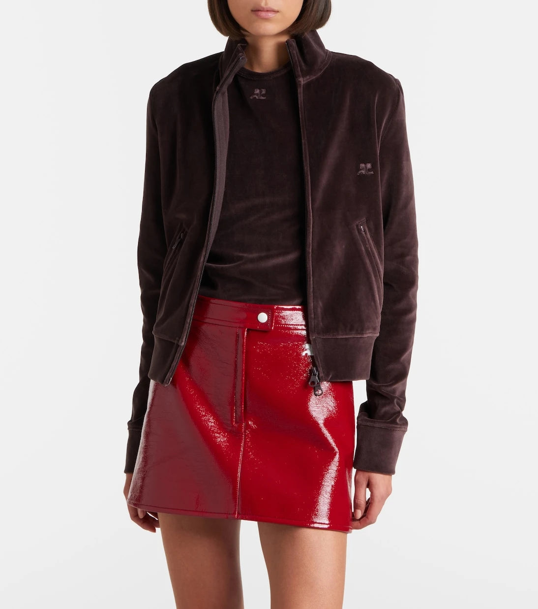 Courrèges - Cotton-blend velvet track jacket