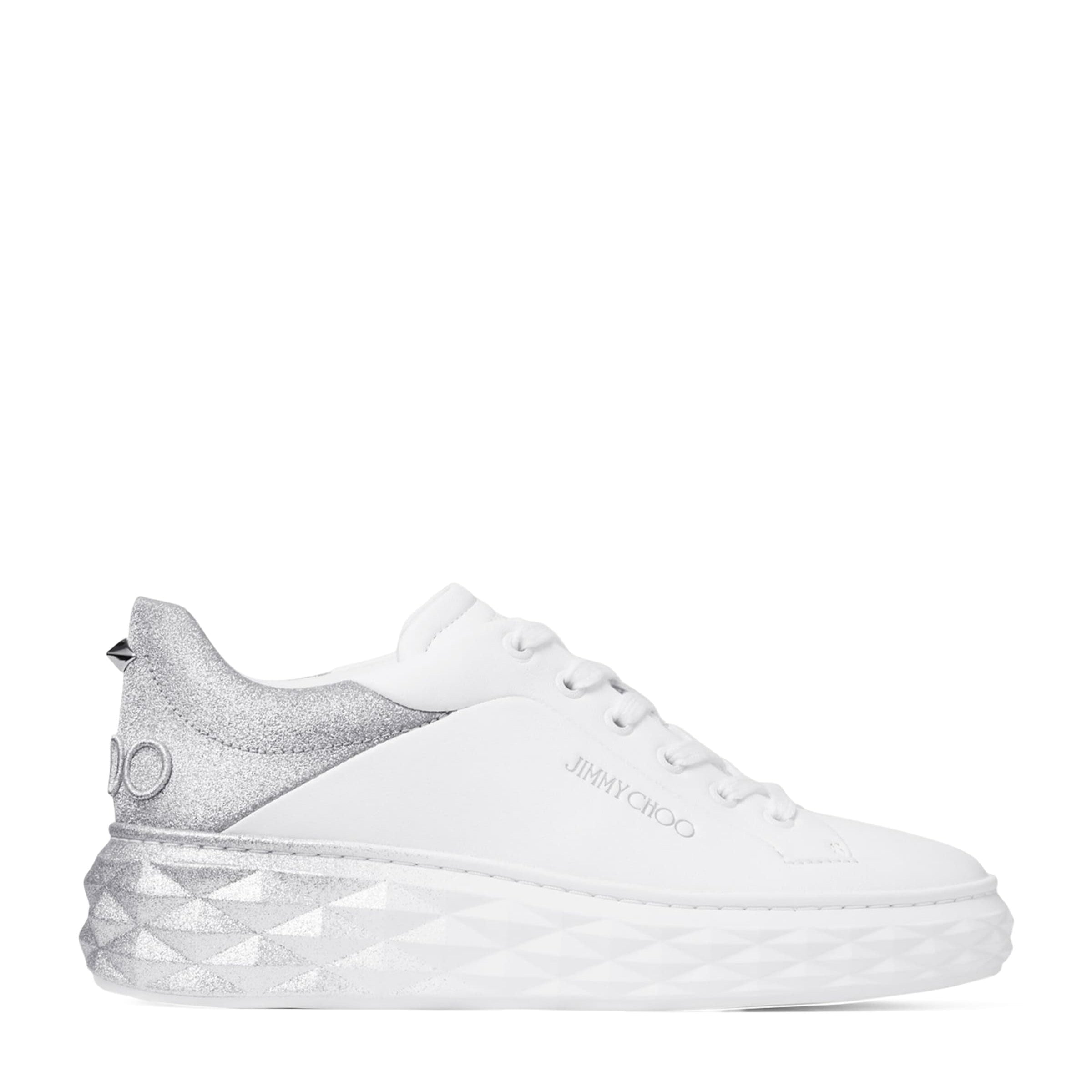 Diamond Maxi Leather Sneakers X WHITE/SILVER