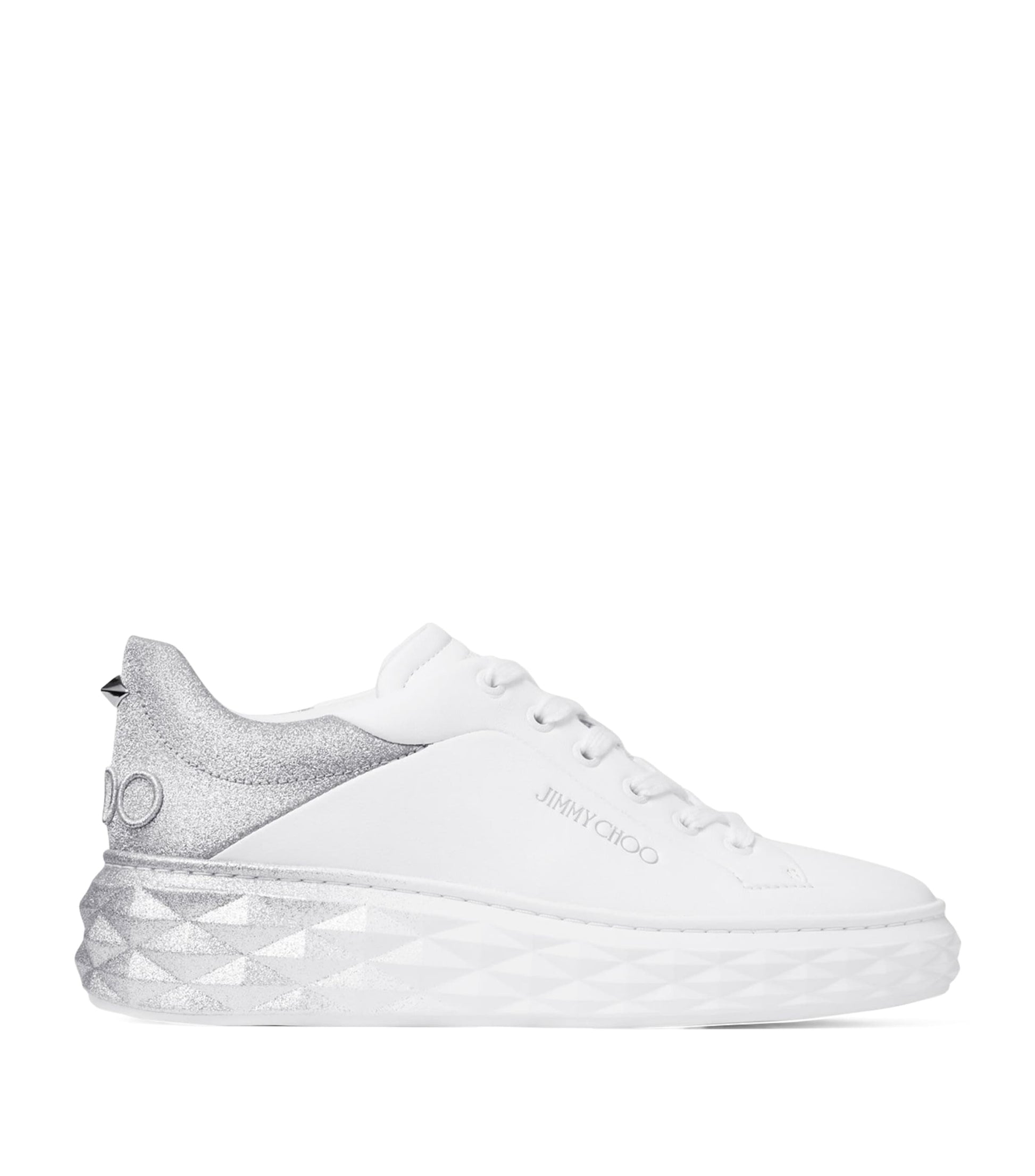 Diamond Maxi Leather Sneakers X WHITE/SILVER
