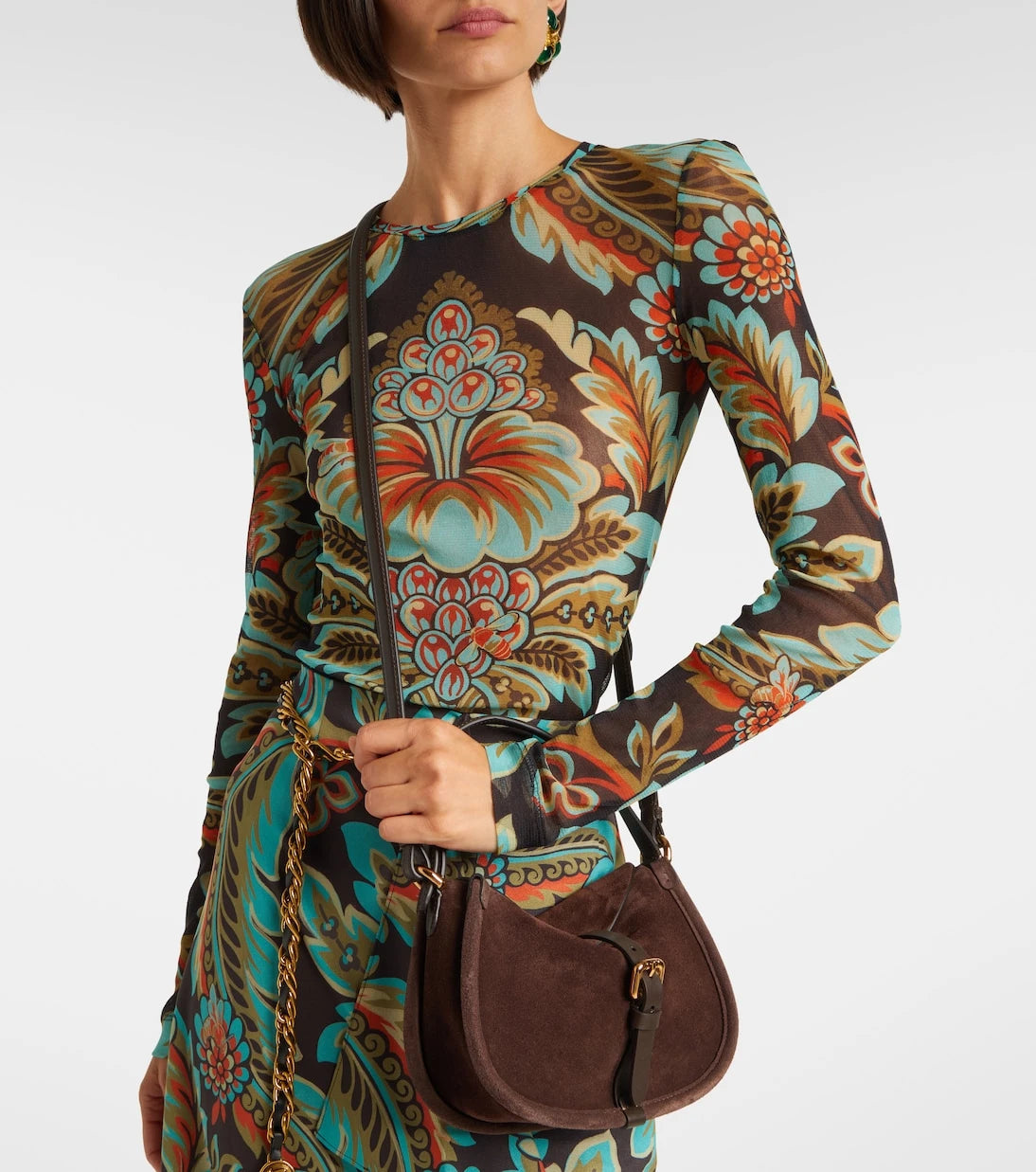 Etro - Pony Small suede crossbody bag