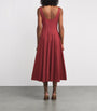 Red Stretch-Cotton Wells Midi Dress
