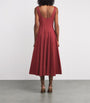 STAUD Red Stretch-Cotton Wells Midi Dress