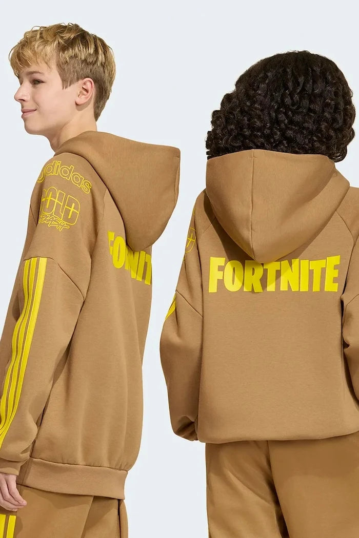 adidas pamuklu kapüşonlu çocuk sweatshirt FORTNITE