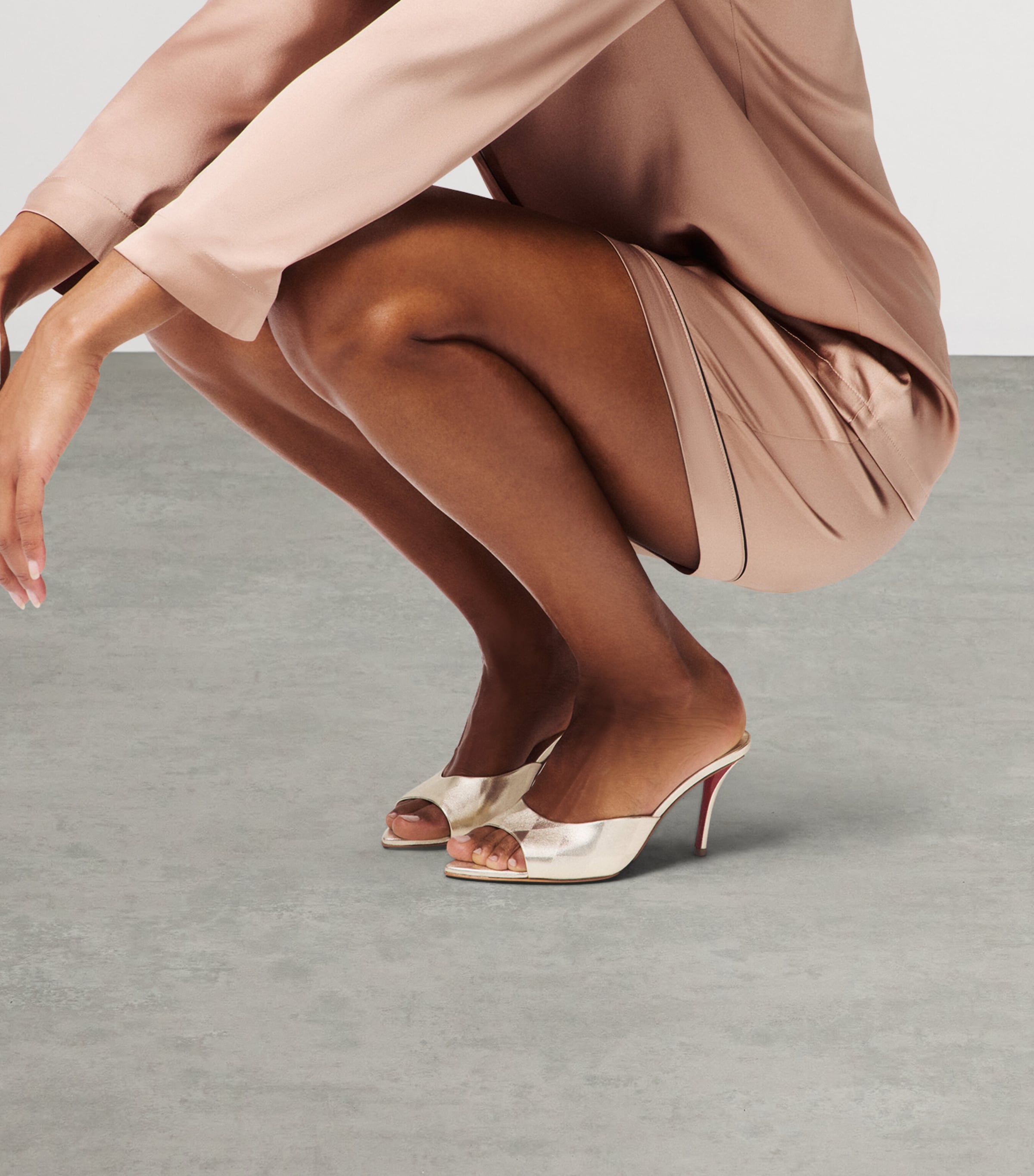 Christian Louboutin Miss Z Laminated Nappa Leather Mules 80