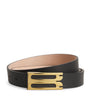 Black Leather B-Buckle Belt