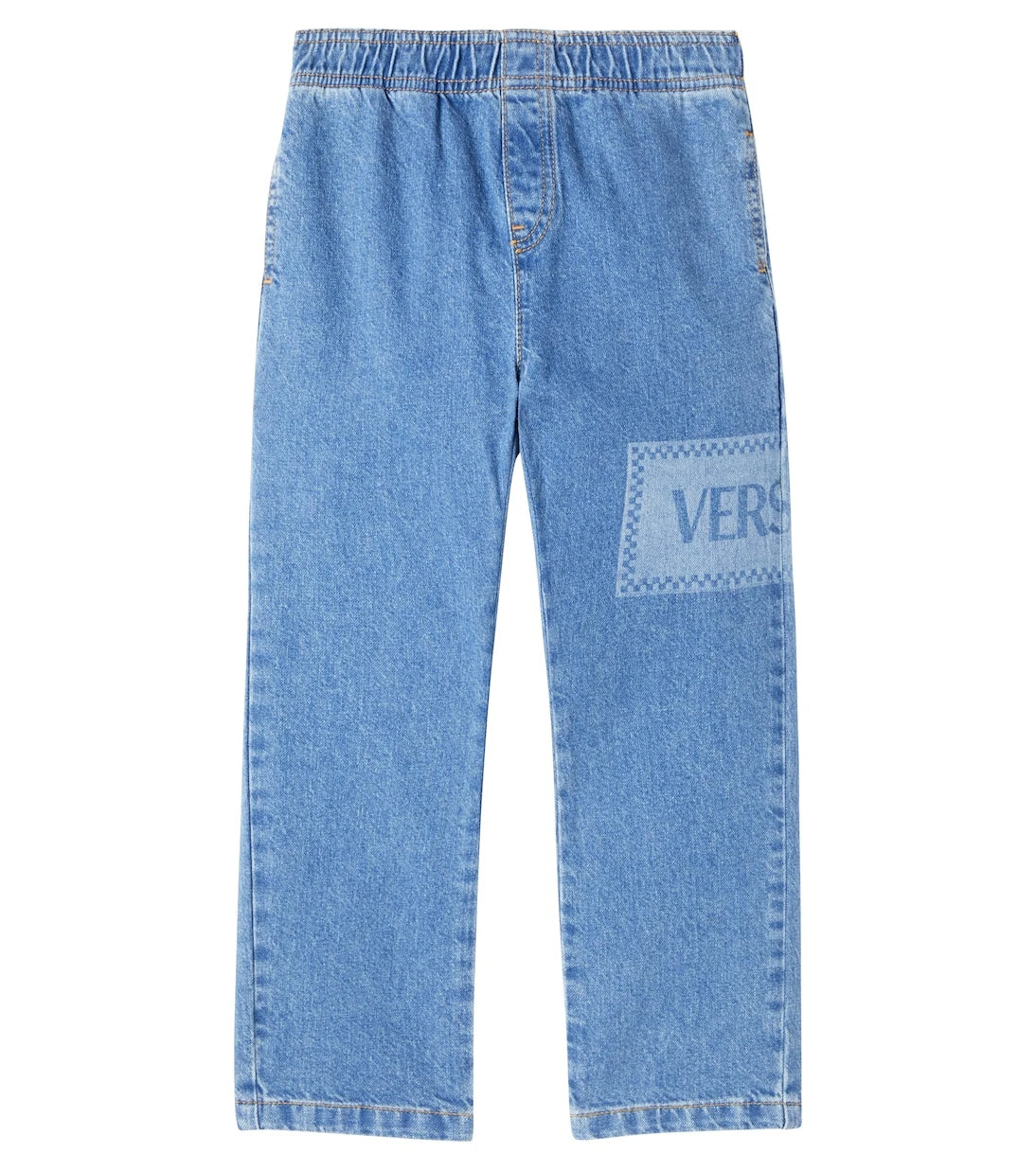 Versace Kids - جينز مستقيم بشعار