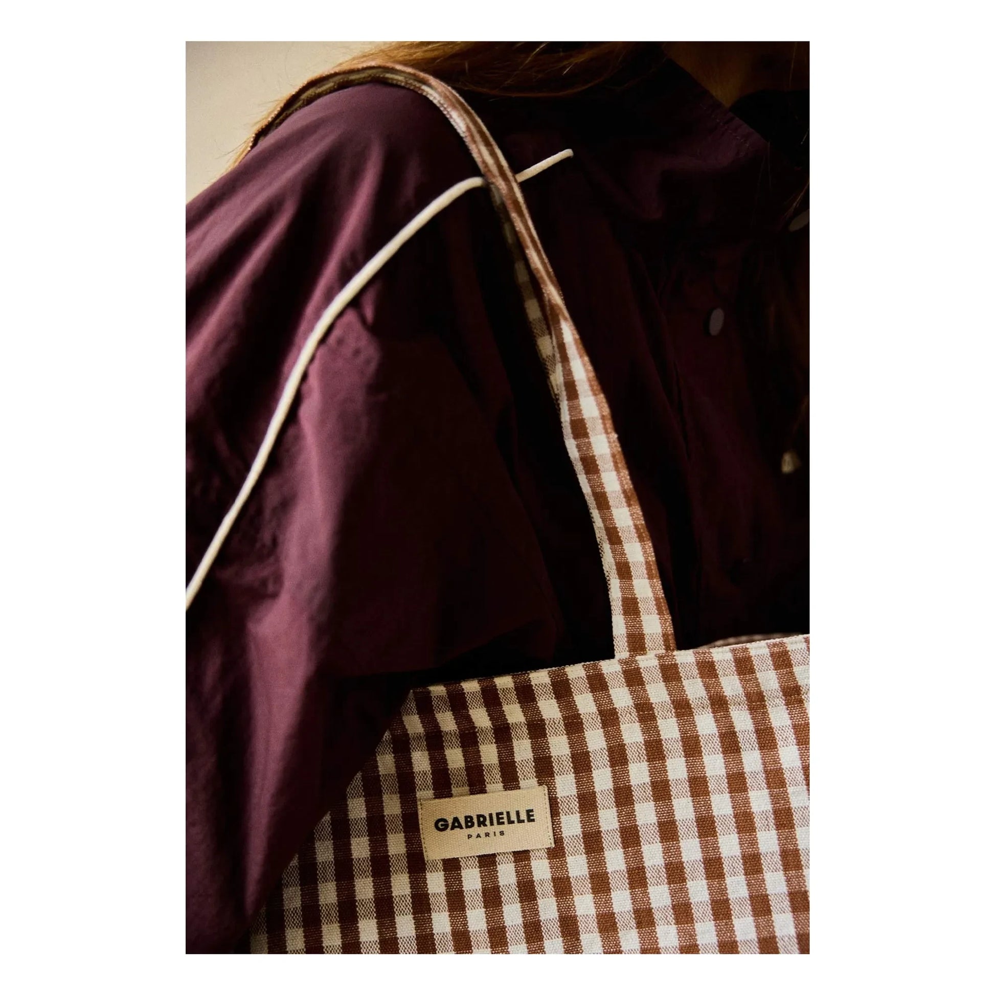 Gabrielle Paris - Moka gingham weekend bag  | Mocha