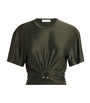 Paco Rabanne Green Jersey Ring-Gathered Crop Top