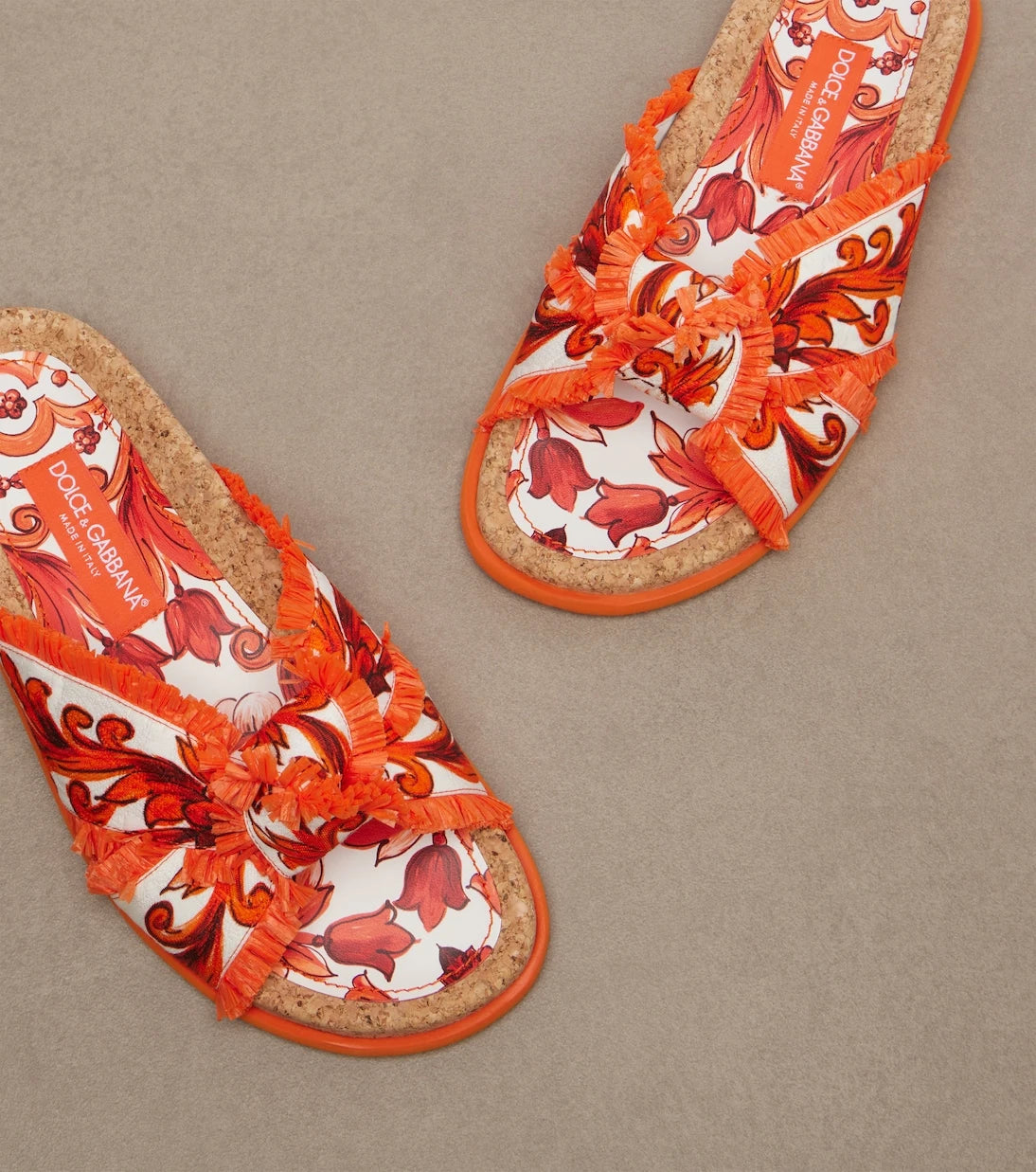Dolce&Gabbana - Majolica fringed brocade slides