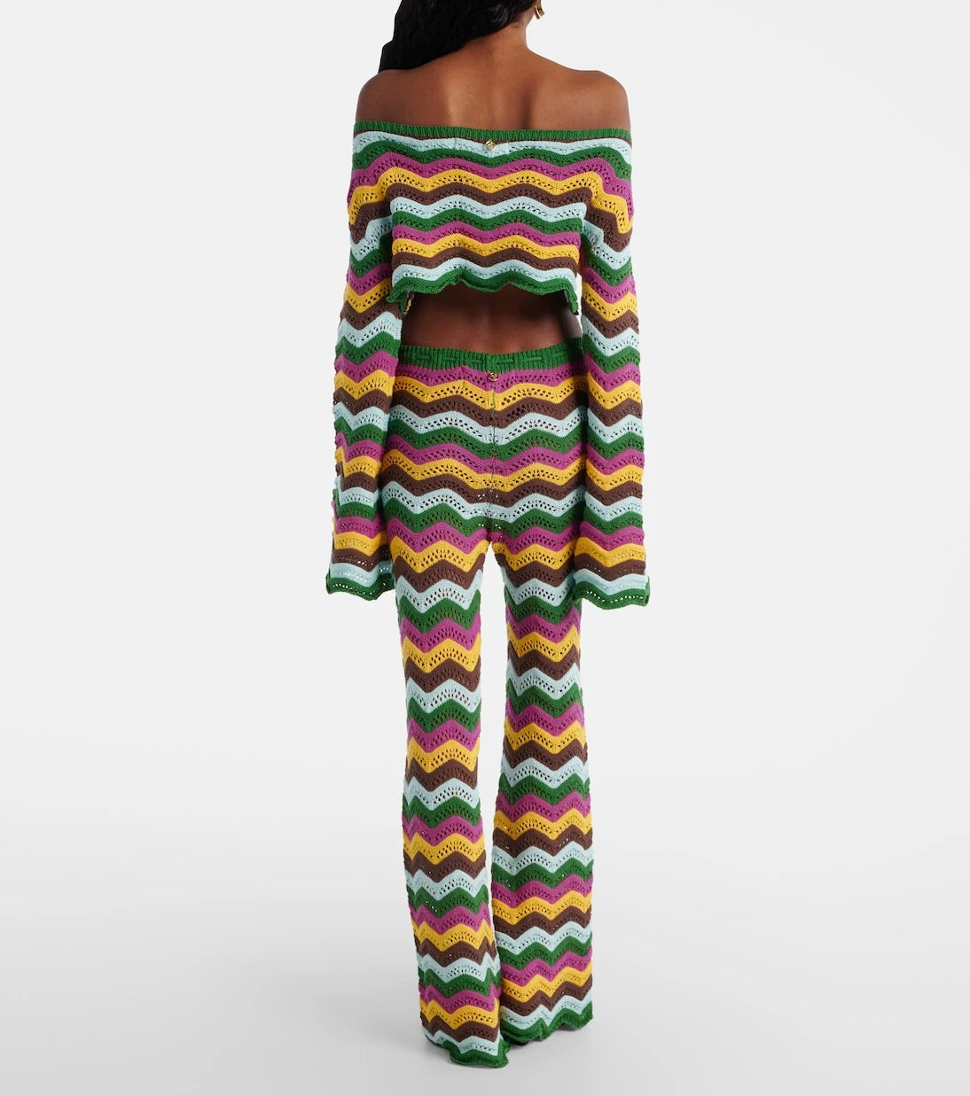 Bananhot - Helena striped cotton-blend crop top