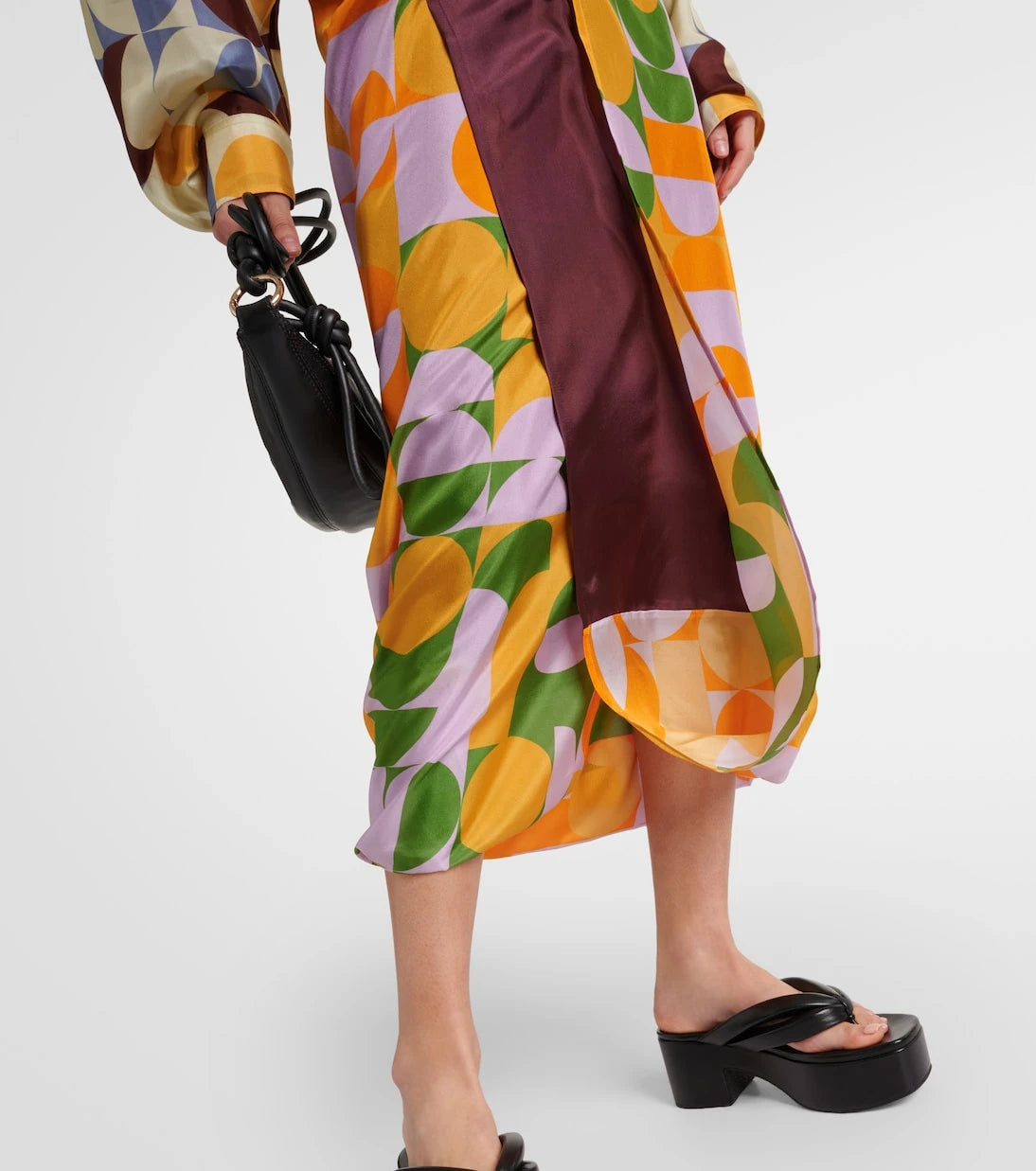 Dries Van Noten - Printed silk satin maxi skirt