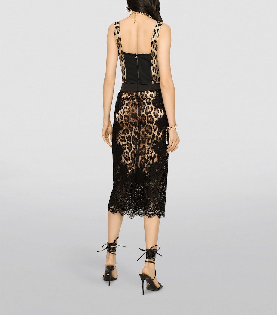 Multi Leopard Print Bustier Top