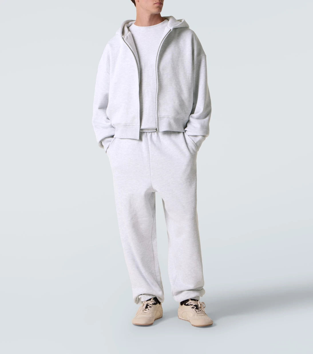 Entire Studios - Cropped cotton zip-up hoodie