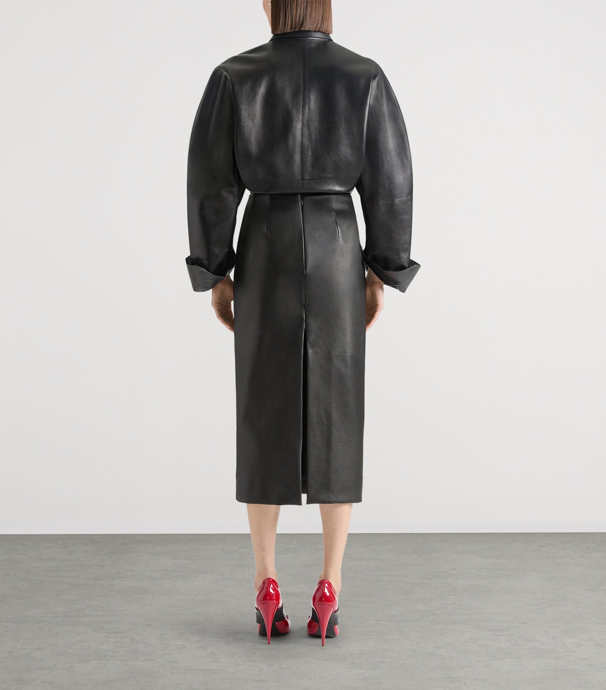 Givenchy Black Lambskin Pencil Skirt