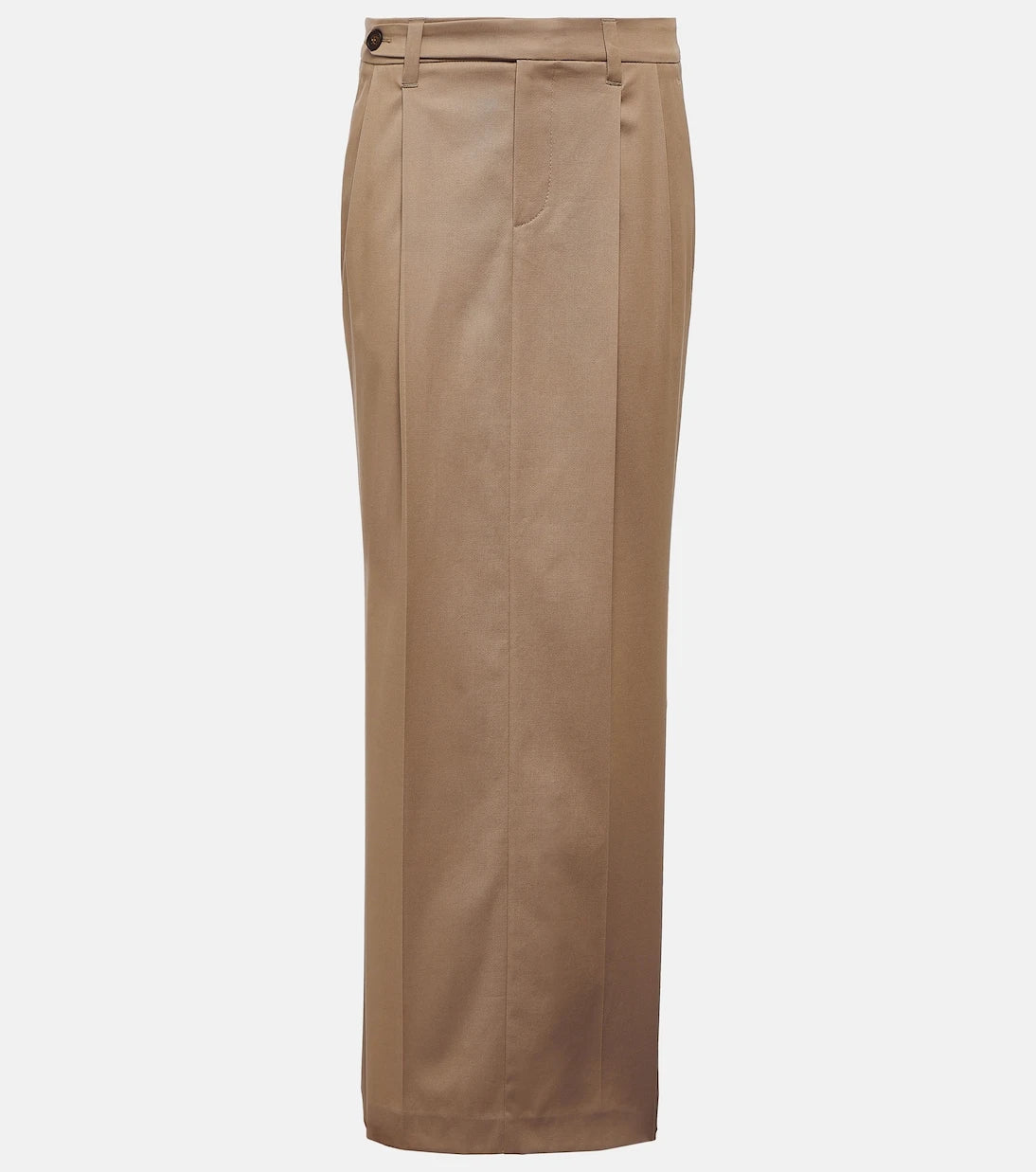 Brunello Cucinelli - Pleated low-rise cotton-blend maxi skirt