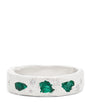 Sterling Silver and Emerald Scatter Ring