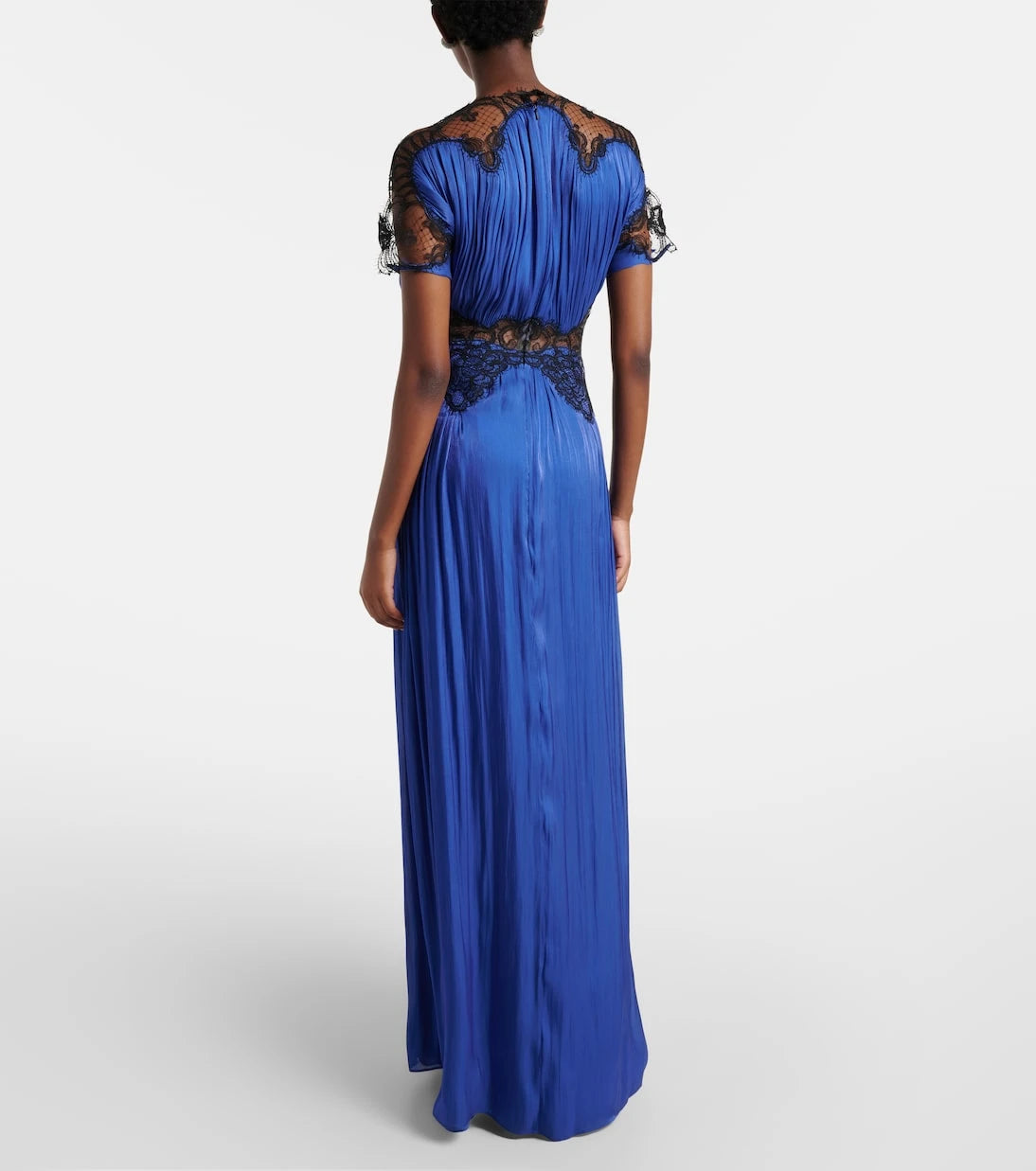 Costarellos - Lace-trimmed Lurex georgette gown
