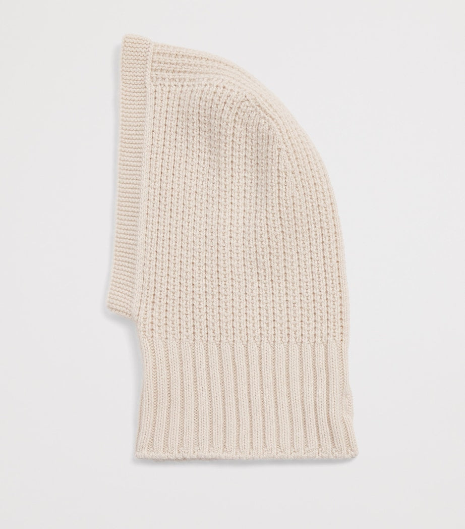 Beige Cashmere Waffle-Stitch Hood
