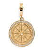 Small Yellow Gold and Diamond Sunburst Coin Charm