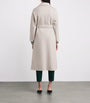 Max Mara White Virgin Wool Wrap Coat