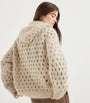 Beige Mohair-Blend Dazzling Net Cardigan